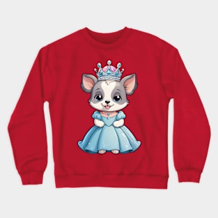 Cute Cartoon Puppy in Blue Dress and Pink Shoes Crewneck Sweatshirt